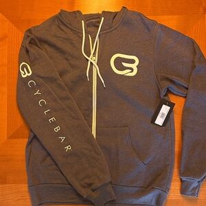 CycleBar Men's Heather Navy Zip-Up Hoodie
